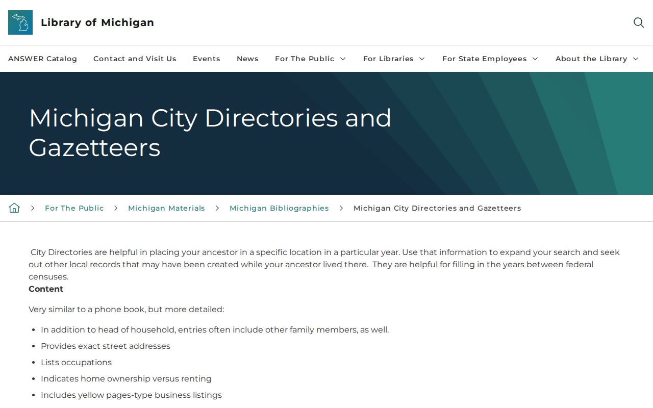 Southfield city directory Library of Michigan collections page